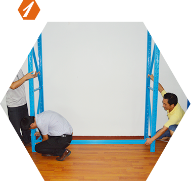 輕型角鋼貨架安裝步驟圖1